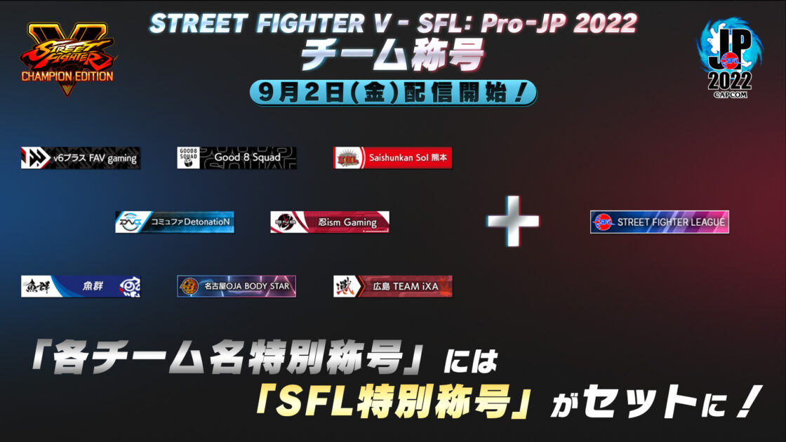 ストリートファイターリーグ: Pro-JP 2022」出場チームコスチューム